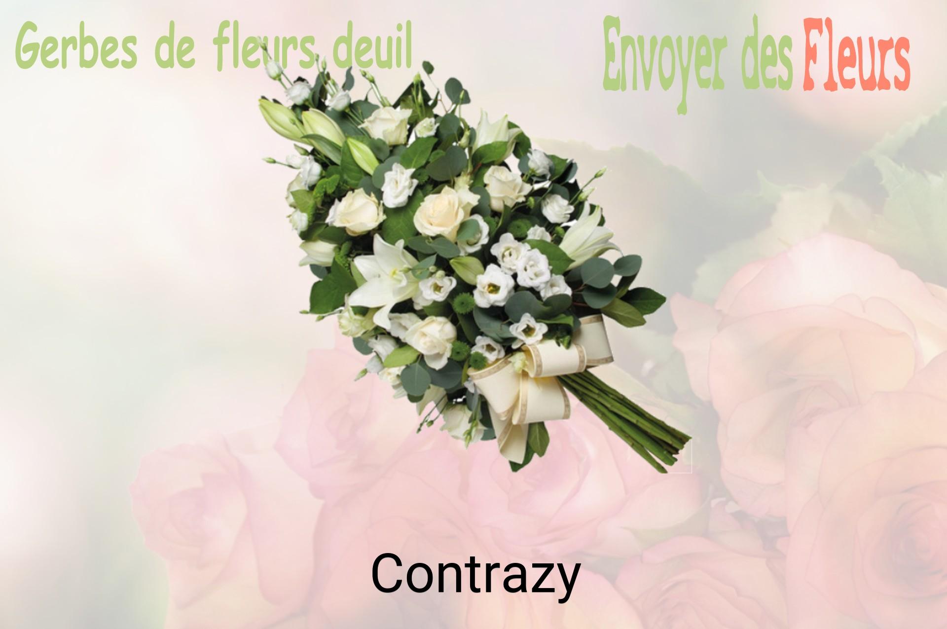 Gerbe de fleurs de deuil livrée à Contrazy